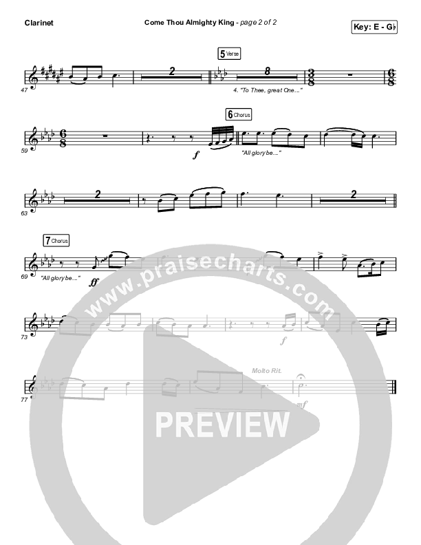 Come Thou Almighty King Clarinet (Keith & Kristyn Getty)