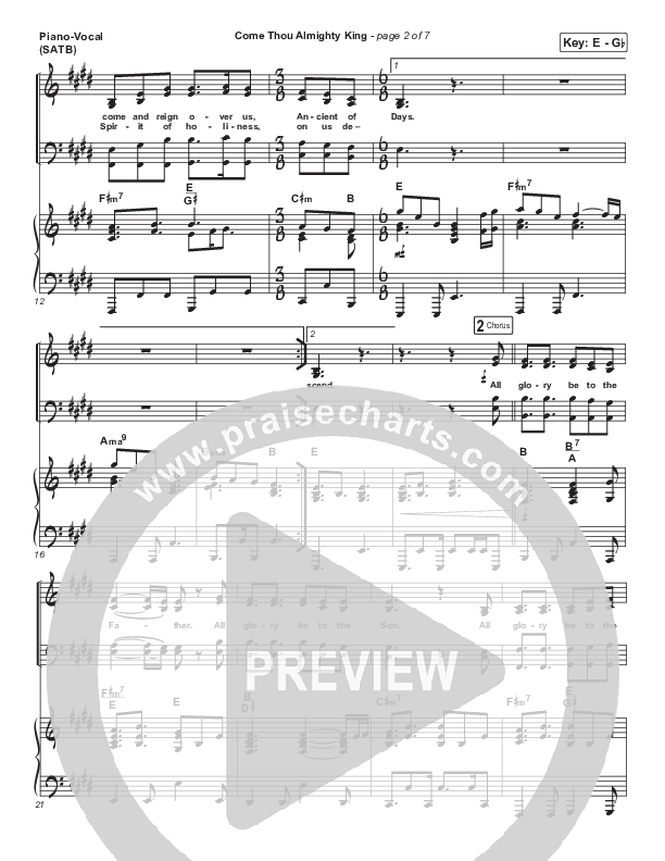 Come Thou Almighty King Piano/Vocal (SATB) (Keith & Kristyn Getty)