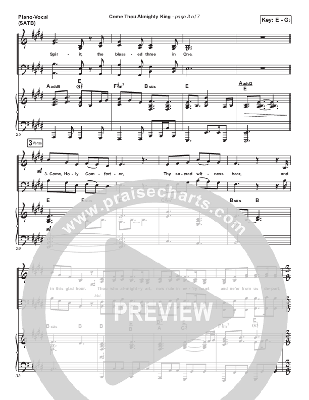 Come Thou Almighty King Piano/Vocal (SATB) (Keith & Kristyn Getty)