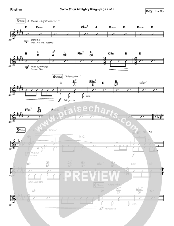 Come Thou Almighty King Rhythm Chart (Keith & Kristyn Getty)