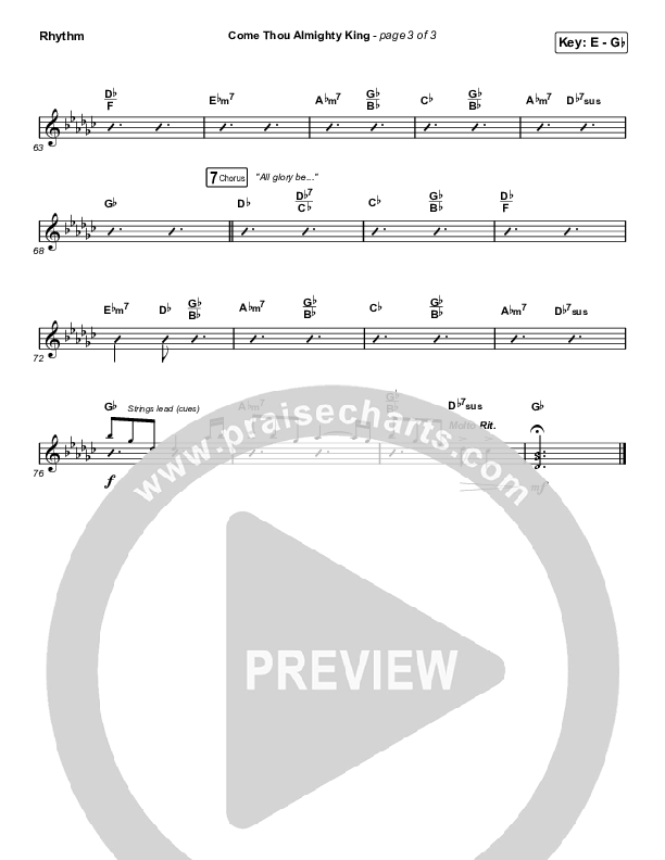 Come Thou Almighty King Rhythm Chart (Keith & Kristyn Getty)