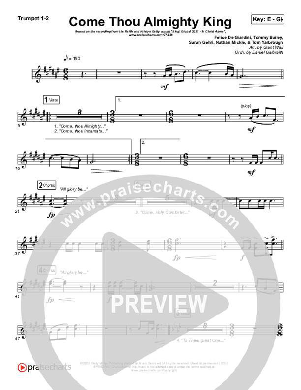 Come Thou Almighty King Brass Pack (Keith & Kristyn Getty)