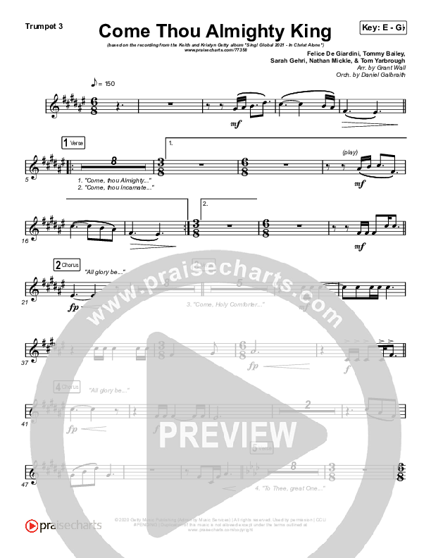 Come Thou Almighty King Trumpet 3 (Keith & Kristyn Getty)