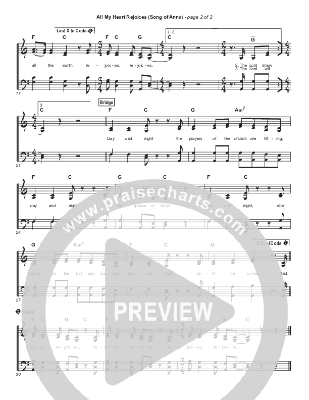 All My Heart Rejoices (Song Of Anna) Hymn Sheet (Keith & Kristyn Getty)