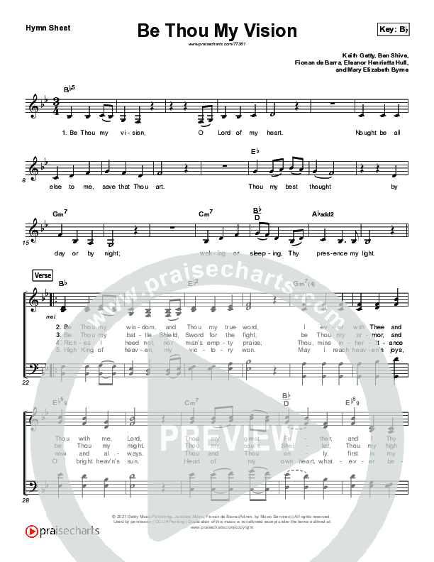 Be Thou My Vision Hymn Sheet (Keith & Kristyn Getty)