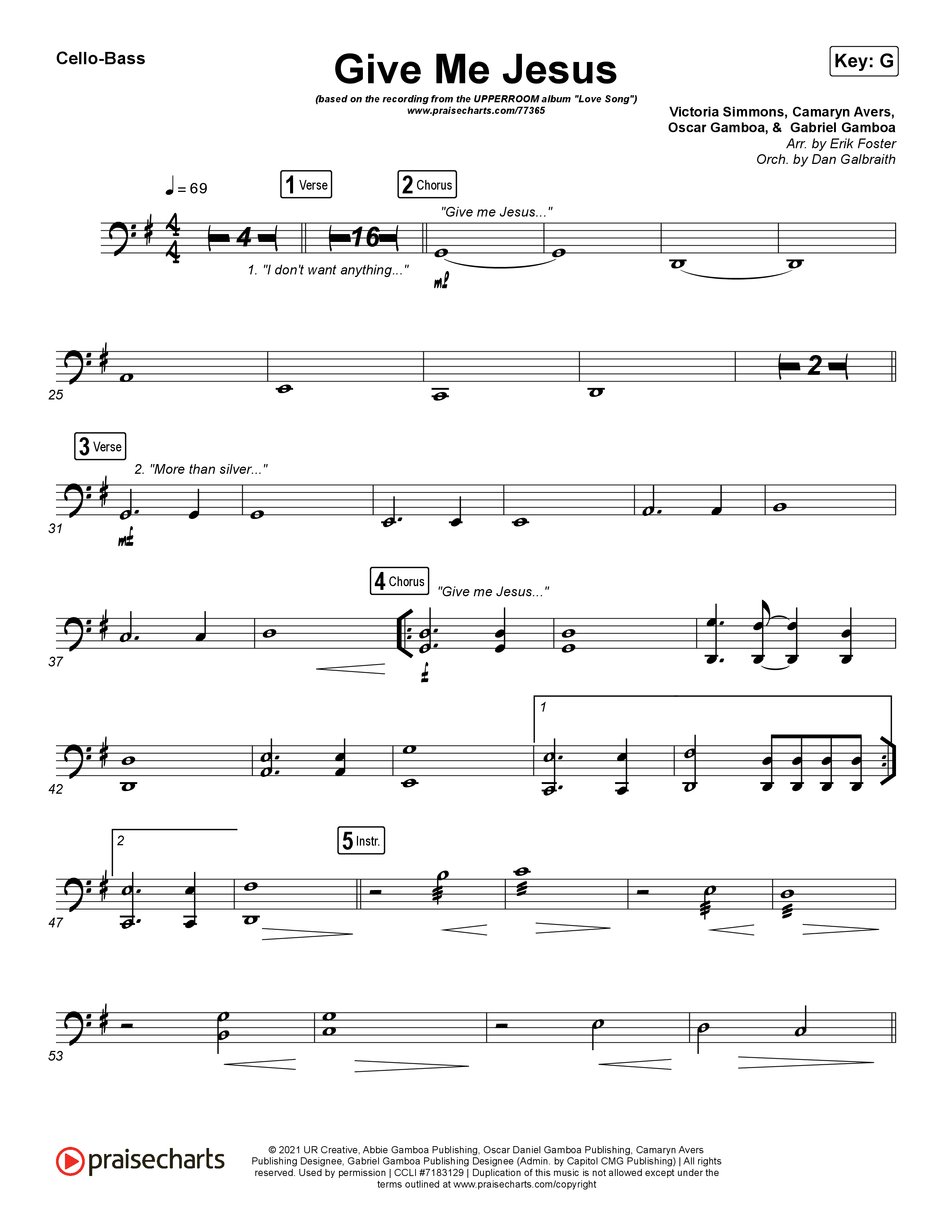 Give Me Jesus Cello/Bass (UPPERROOM / Abbie Gamboa)