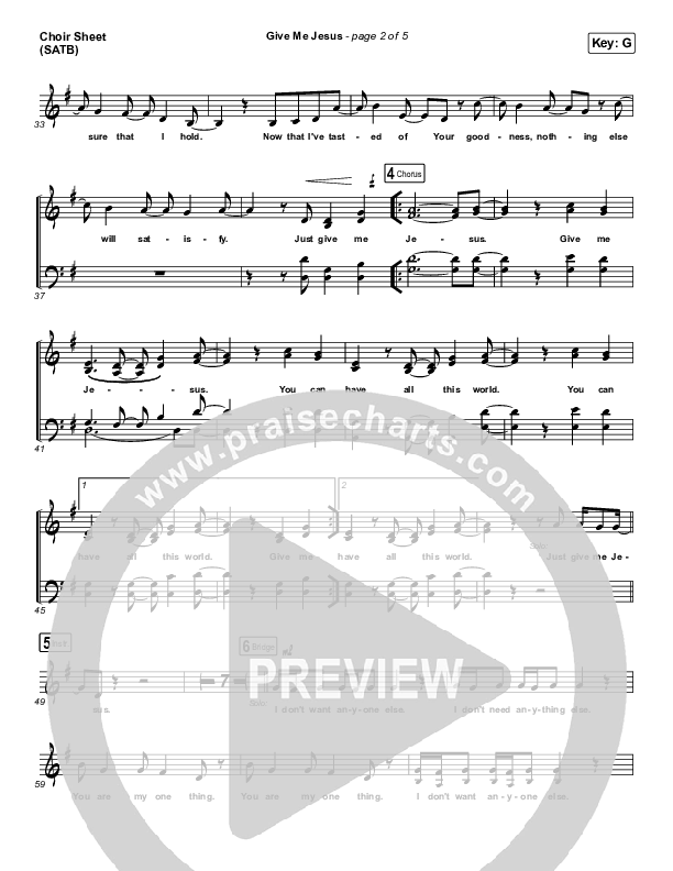 Give Me Jesus Choir Sheet (SATB) (UPPERROOM / Abbie Gamboa)