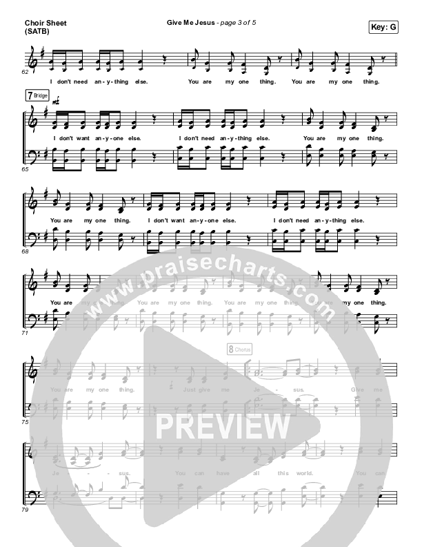 Give Me Jesus Choir Sheet (SATB) (UPPERROOM / Abbie Gamboa)
