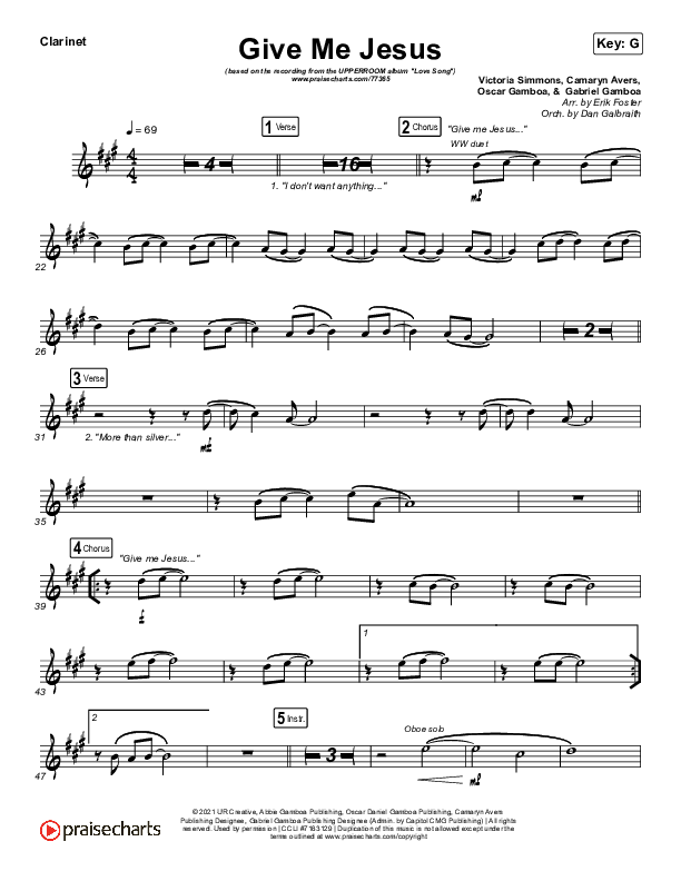 Give Me Jesus Clarinet (UPPERROOM / Abbie Gamboa)