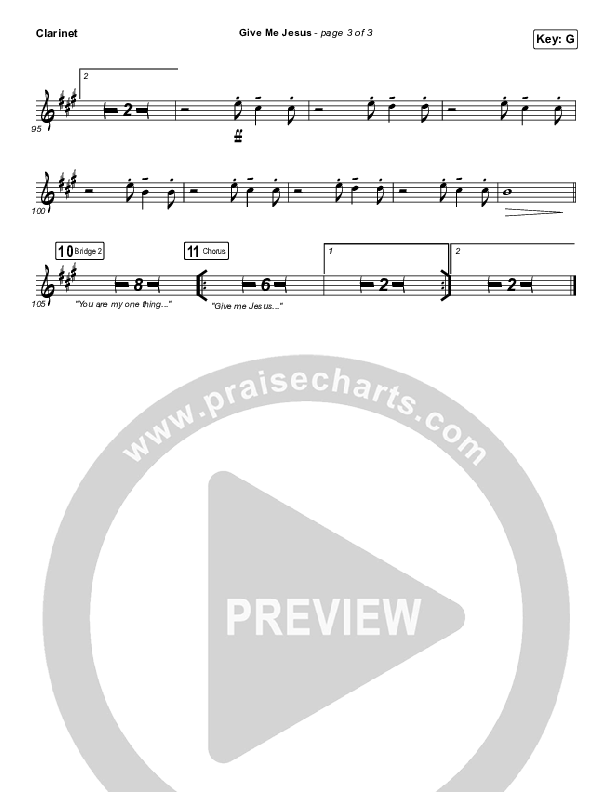 Give Me Jesus Clarinet (UPPERROOM / Abbie Gamboa)