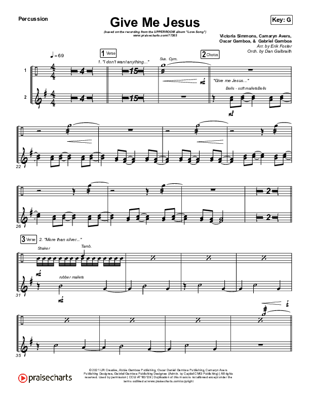 Give Me Jesus Percussion (UPPERROOM / Abbie Gamboa)