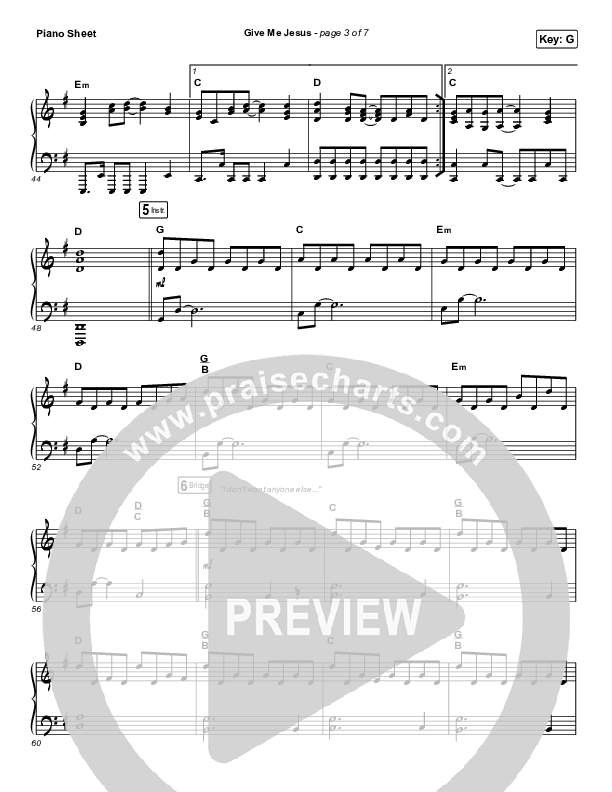 Give Me Jesus Piano Sheet (UPPERROOM / Abbie Gamboa)