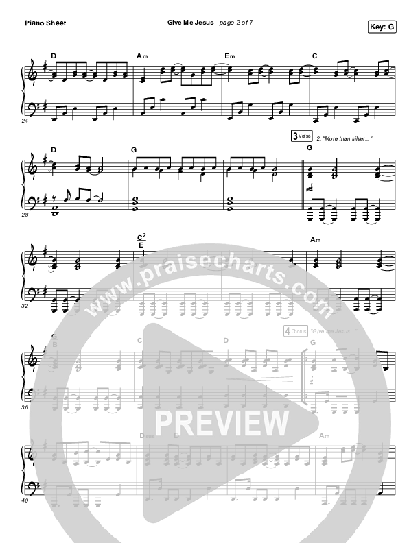 Give Me Jesus Piano Sheet (UPPERROOM / Abbie Gamboa)