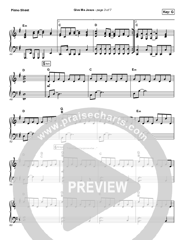 Give Me Jesus Piano Sheet (UPPERROOM / Abbie Gamboa)