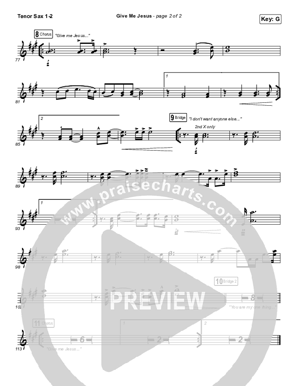 Give Me Jesus Tenor Sax 1/2 (UPPERROOM / Abbie Gamboa)