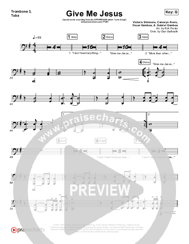 Give Me Jesus Trombone 3/Tuba (UPPERROOM / Abbie Gamboa)