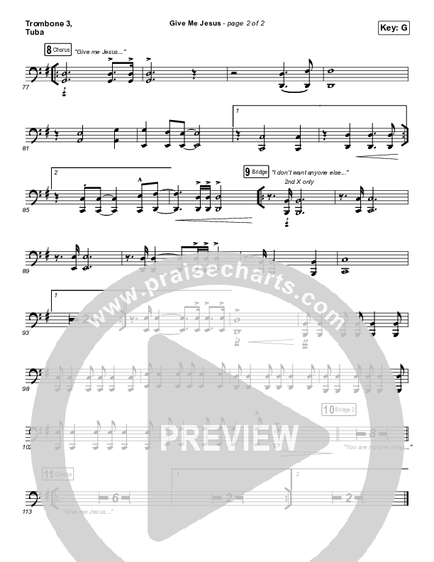 Give Me Jesus Trombone 3/Tuba (UPPERROOM / Abbie Gamboa)