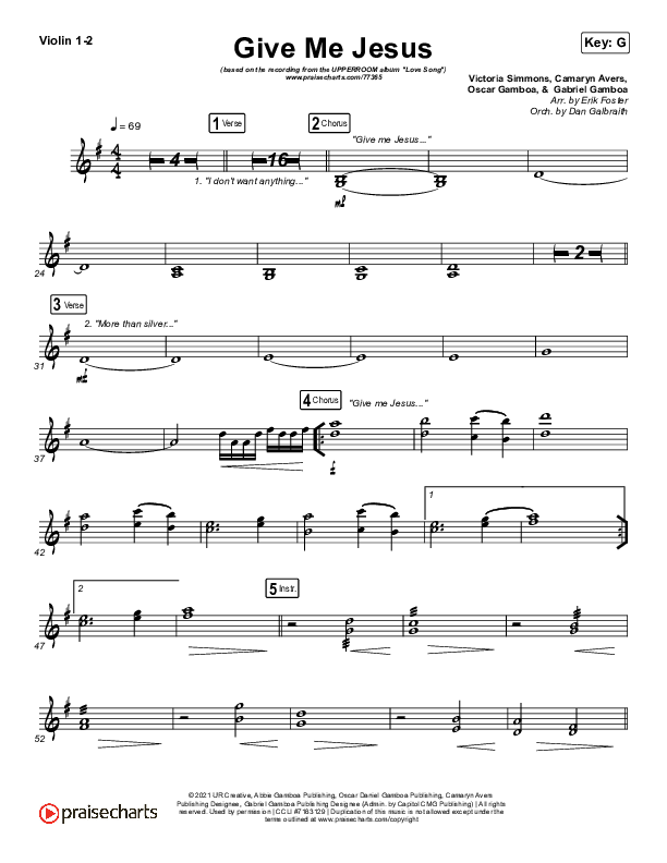 Give Me Jesus Violin 1/2 (UPPERROOM / Abbie Gamboa)