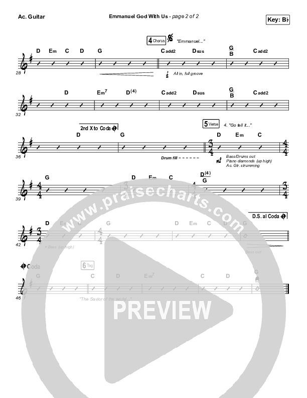 Emmanuel God With Us (Live) Acoustic Guitar (Chris Tomlin)