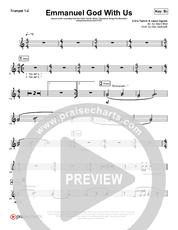 Emmanuel God With Us (Live) Brass Pack (Chris Tomlin)