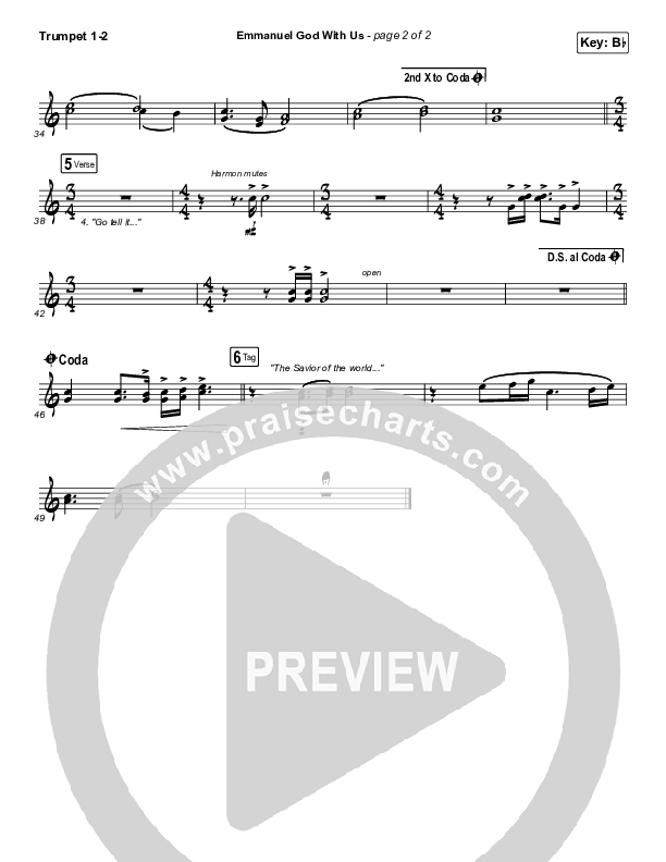 Emmanuel God With Us (Live) Trumpet 1,2 (Chris Tomlin)