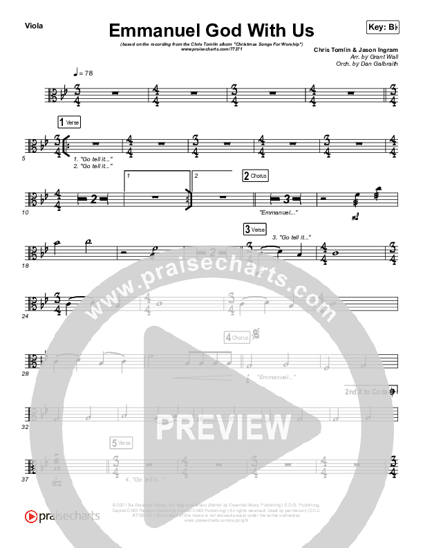 Emmanuel God With Us (Live) Viola (Chris Tomlin)