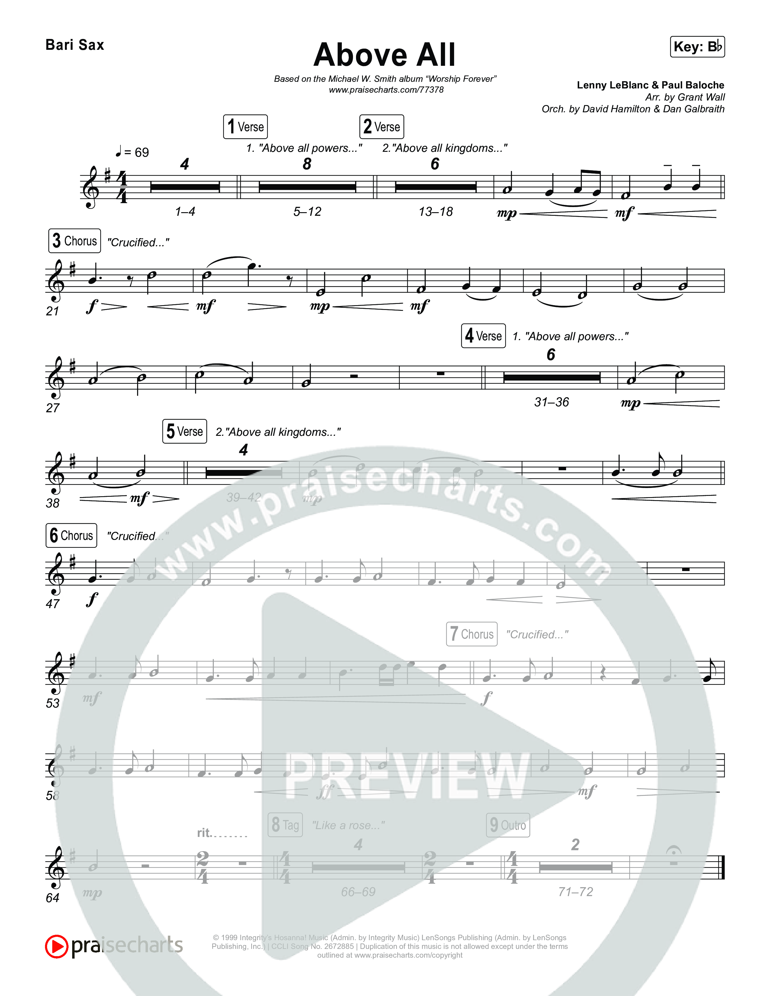 Above All (Live) Bari Sax (Michael W. Smith)