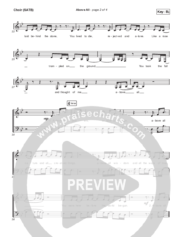 Above All (Live) Choir Sheet (SATB) (Michael W. Smith)