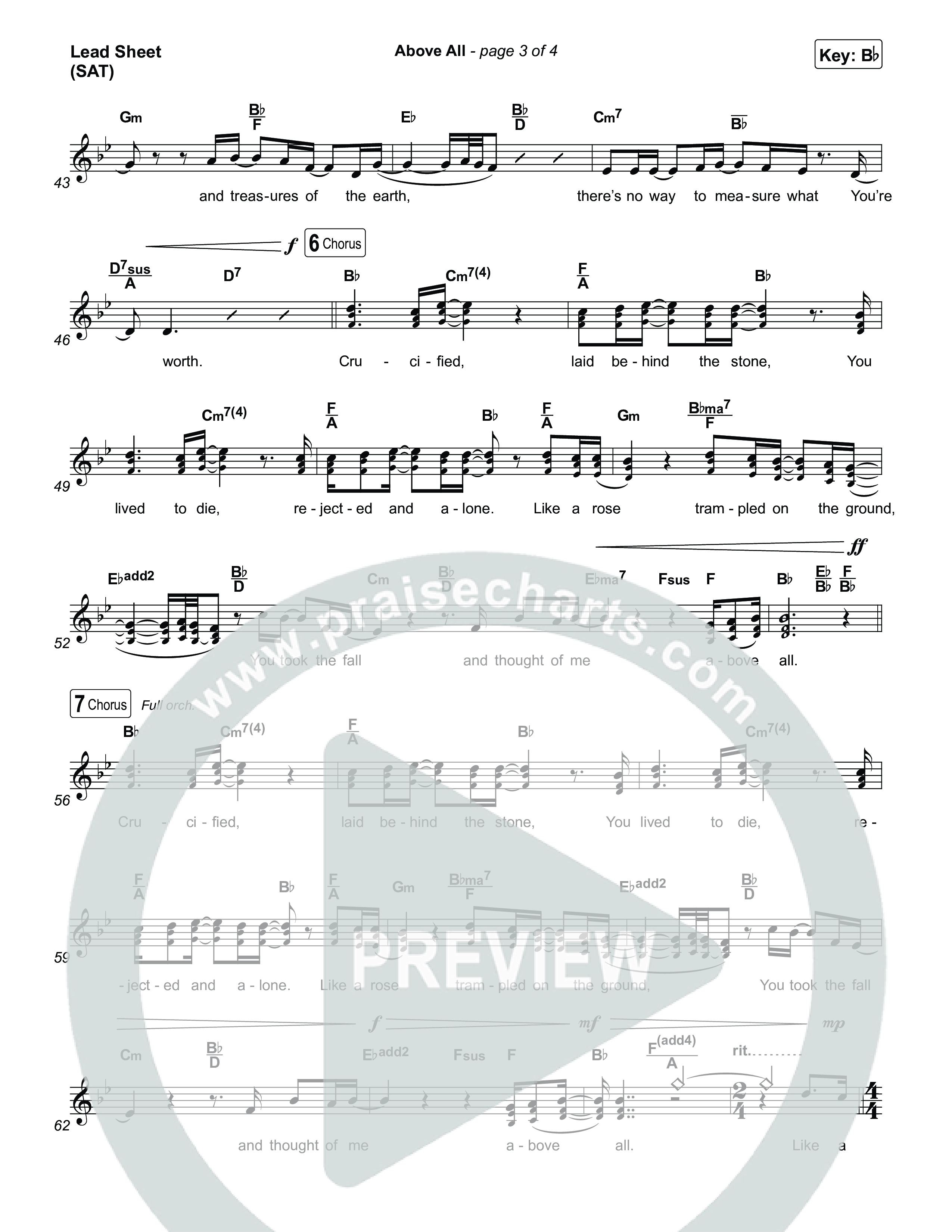 Above All (Live) Lead Sheet (SAT) (Michael W. Smith)