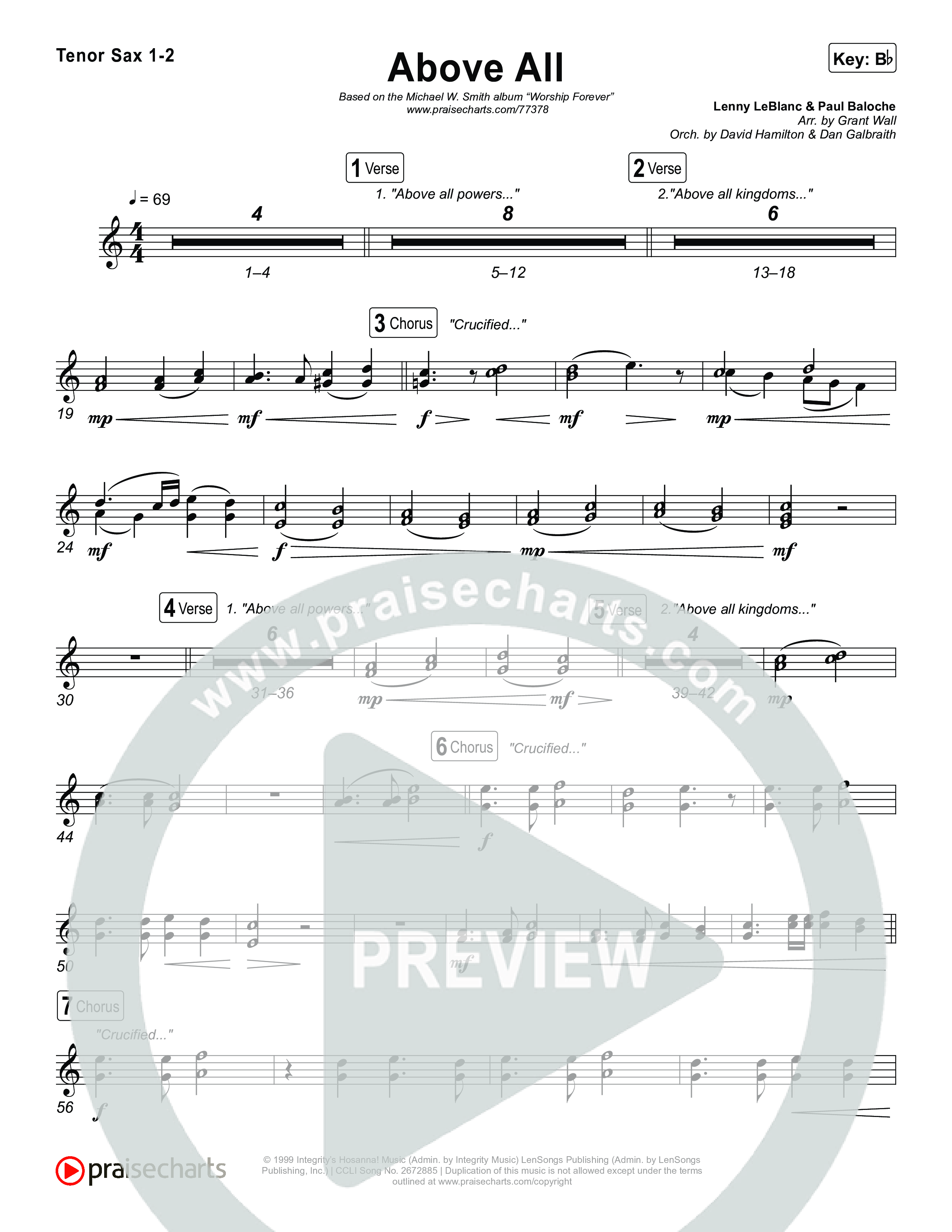 Above All (Live) Sax Pack (Michael W. Smith)