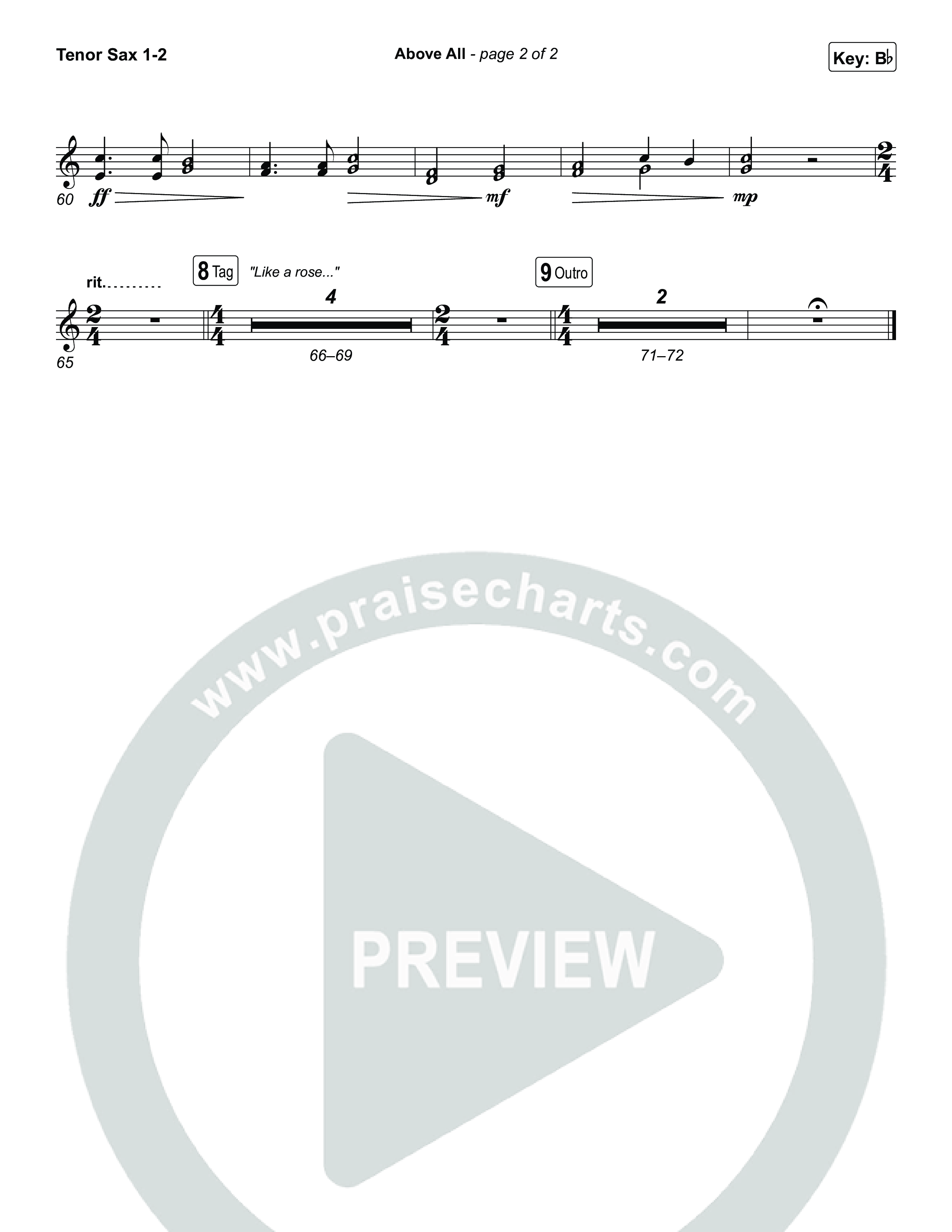 Above All (Live) Tenor Sax 1,2 (Michael W. Smith)