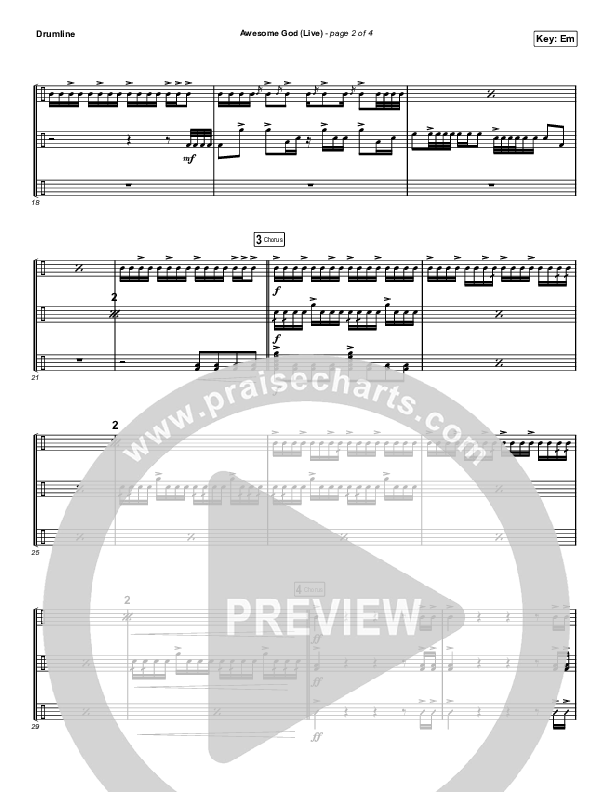 Awesome God (Live) Drum Line (Michael W. Smith)