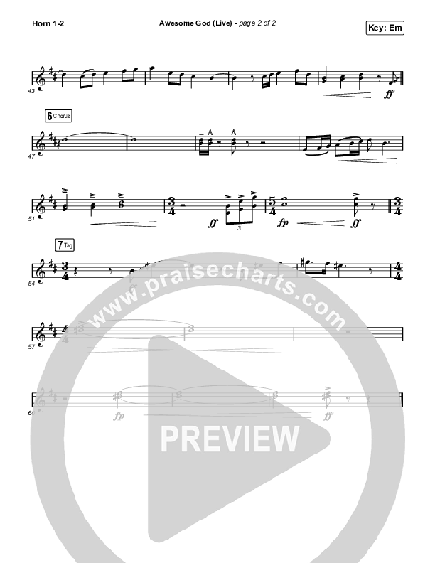 Awesome God (Live) Brass Pack (Michael W. Smith)