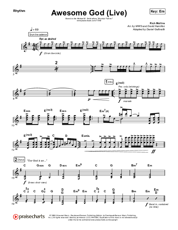 Awesome God (Live) Rhythm Pack (Michael W. Smith)