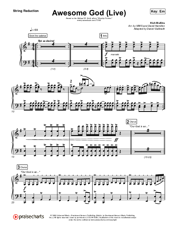 Awesome God (Live) String Reduction (Michael W. Smith)