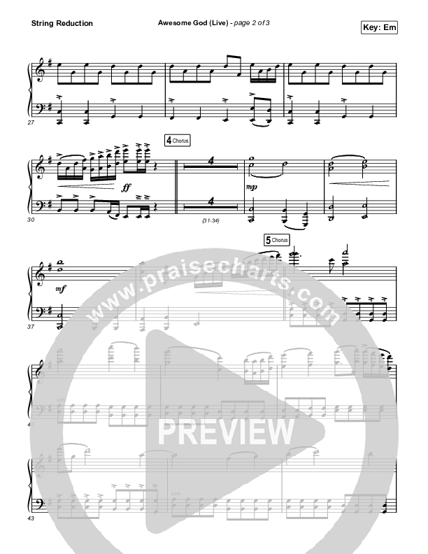 Awesome God (Live) String Reduction (Michael W. Smith)