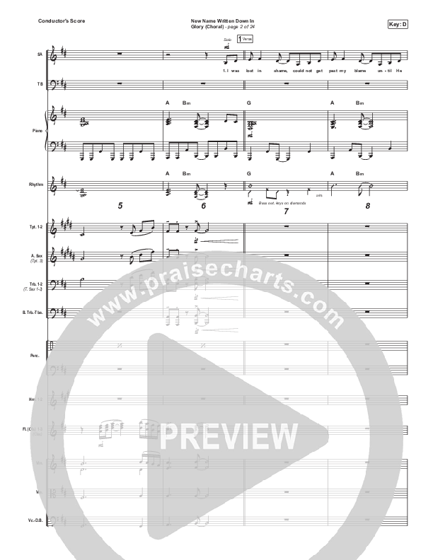 New Name Written Down In Glory (Choral Anthem SATB) Conductor's Score (Arr. Luke Gambill / Charity Gayle / David Gentiles)