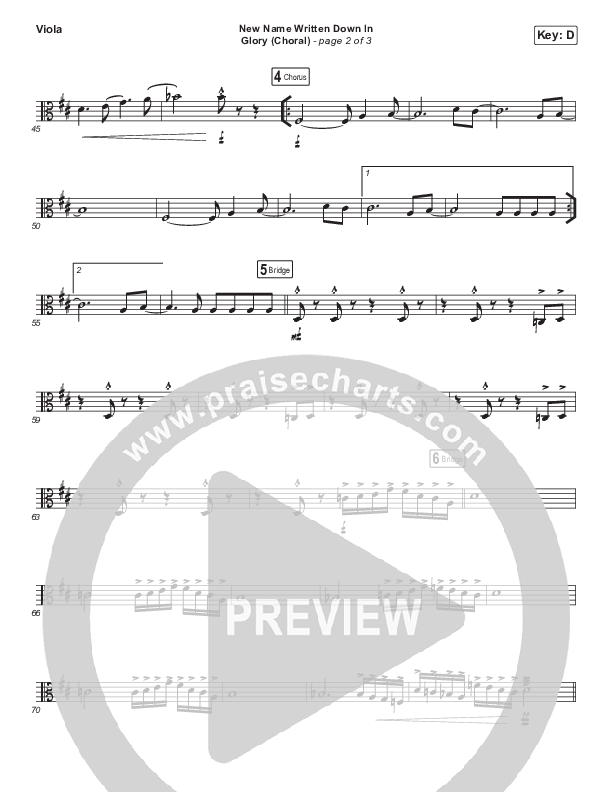 New Name Written Down In Glory (Choral Anthem SATB) Viola (Arr. Luke Gambill / Charity Gayle / David Gentiles)