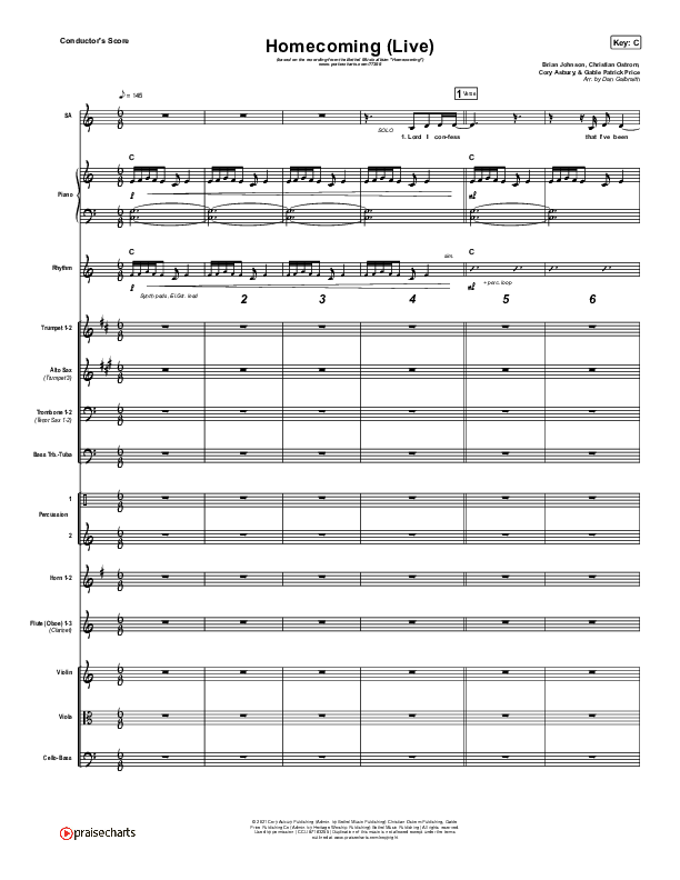 Homecoming (Live) Conductor's Score (Bethel Music / Cory Asbury / Gable Price)