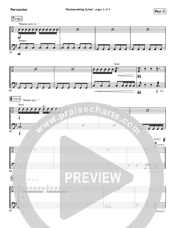 Homecoming (Live) Percussion (Bethel Music / Cory Asbury / Gable Price)