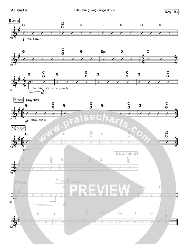 I Believe (Live) Acoustic Guitar (Bethel Music / Melissa Helser / Jonathan David Helser)