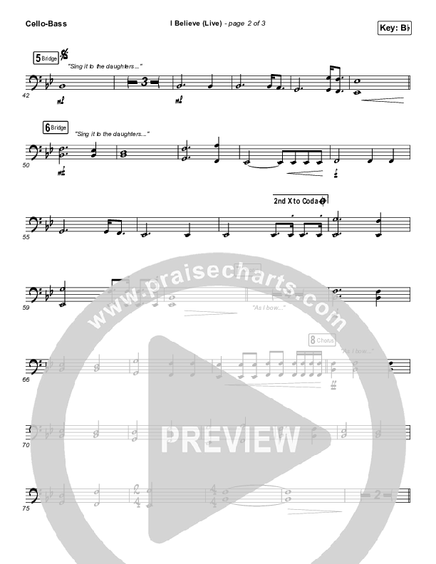 I Believe (Live) Cello/Bass (Bethel Music / Melissa Helser / Jonathan David Helser)
