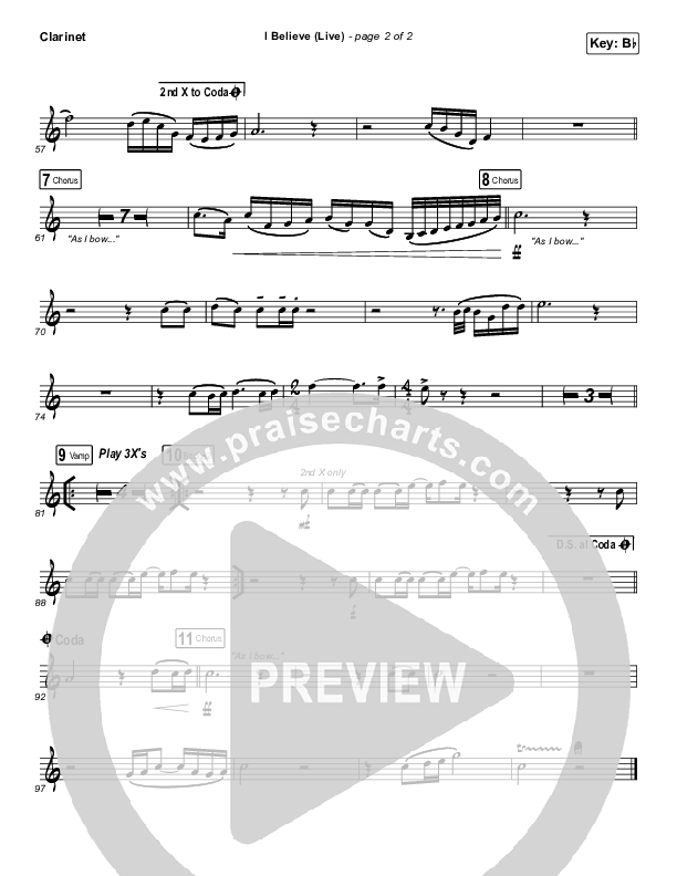 I Believe (Live) Clarinet (Bethel Music / Melissa Helser / Jonathan David Helser)