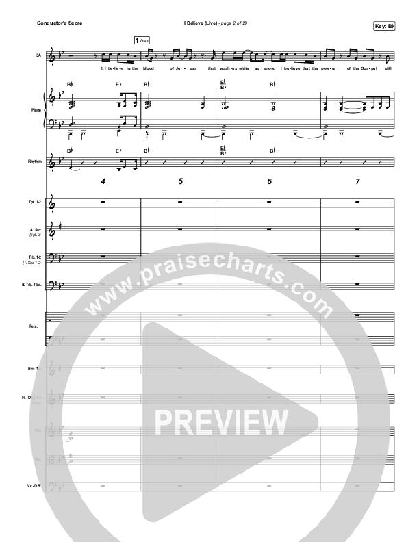 I Believe (Live) Conductor's Score (Bethel Music / Melissa Helser / Jonathan David Helser)