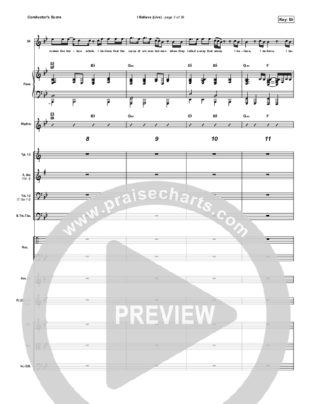 I Believe (Live) Conductor's Score (Bethel Music / Melissa Helser / Jonathan David Helser)