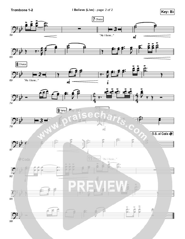 I Believe (Live) Trombone 1/2 (Bethel Music / Melissa Helser / Jonathan David Helser)