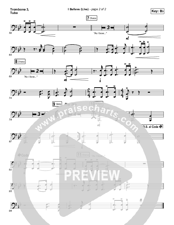 I Believe (Live) Trombone 3/Tuba (Bethel Music / Melissa Helser / Jonathan David Helser)