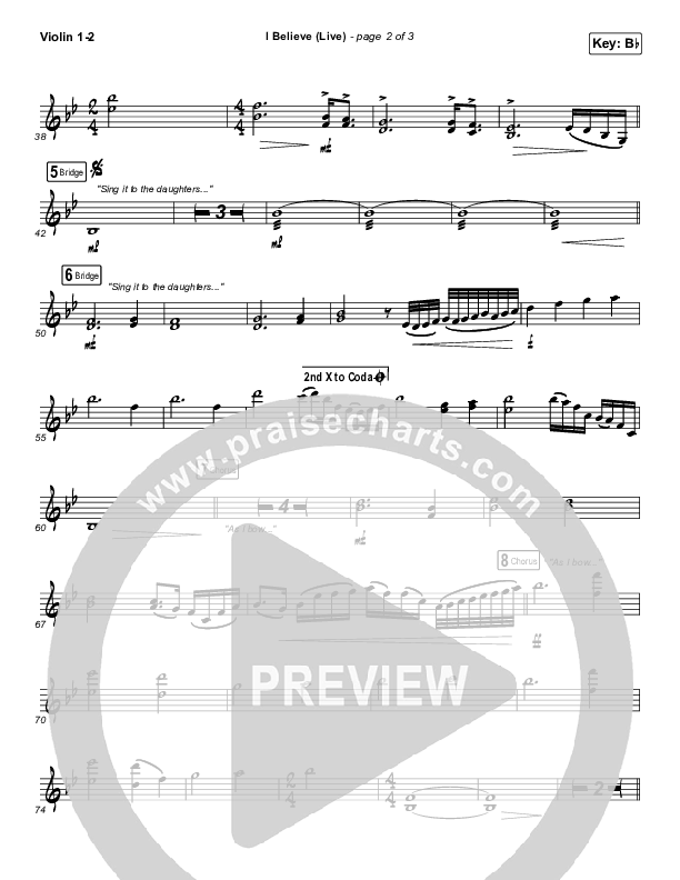 I Believe (Live) Violin 1/2 (Bethel Music / Melissa Helser / Jonathan David Helser)