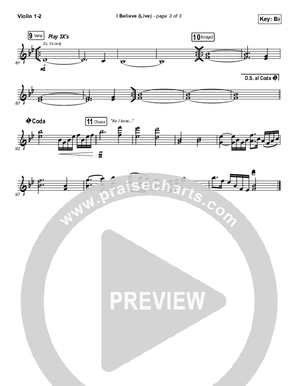 I Believe (Live) Violin 1/2 (Bethel Music / Melissa Helser / Jonathan David Helser)