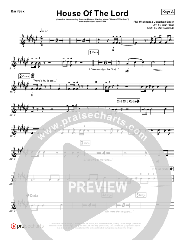 House Of The Lord Bari Sax (Vertical Worship)